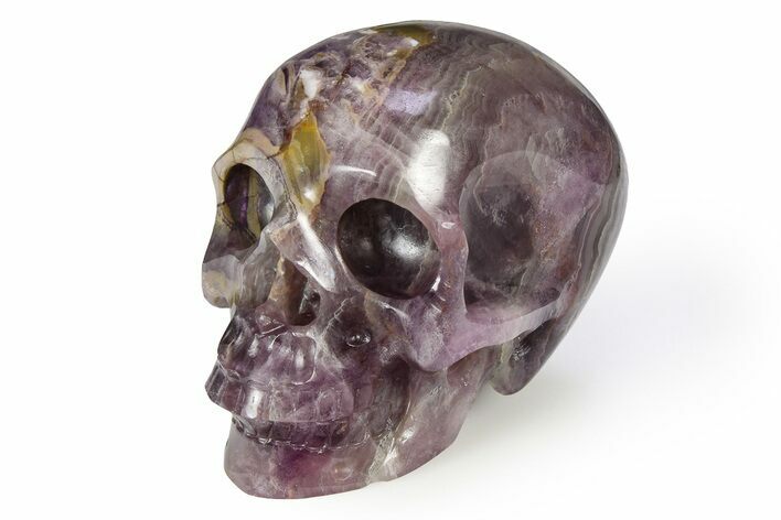 Realistic Brecciated Banded Fluorite Skull #382266